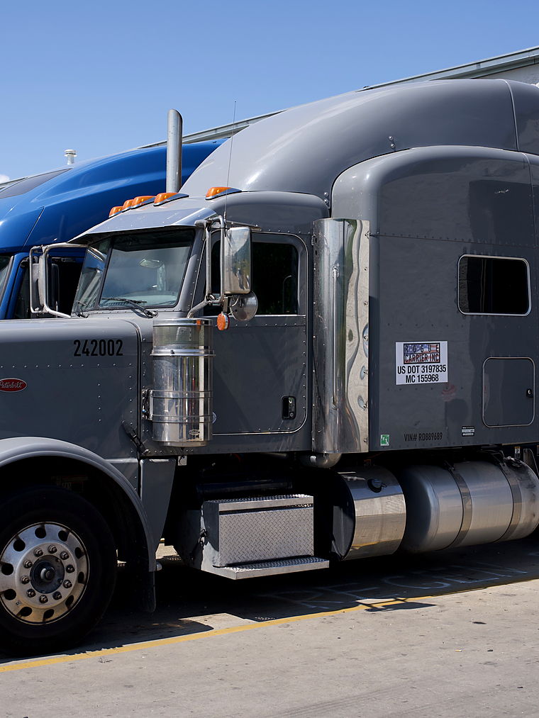 Chromed Peterbilt tractor in the Rogue Carrier fleet